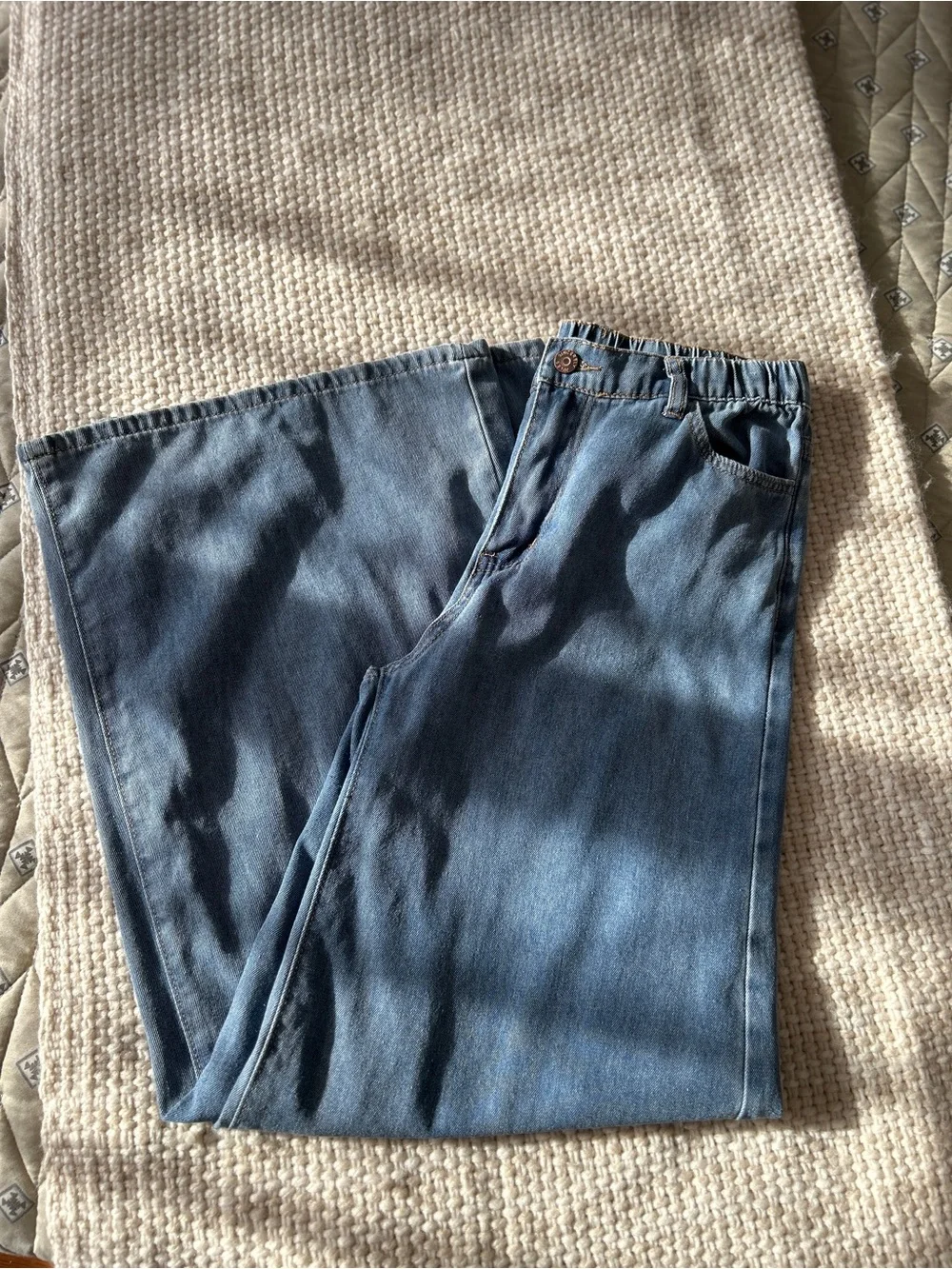 Sincerely Jules Wide-Leg Jeans — Light Blue Denim